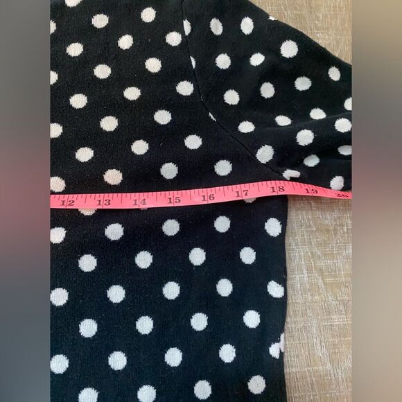 J. MCLAUGHLIN Silk Polka Dot Sweater Women’s Large Black White Knit Preppy Y2K - Picture 7 of 9